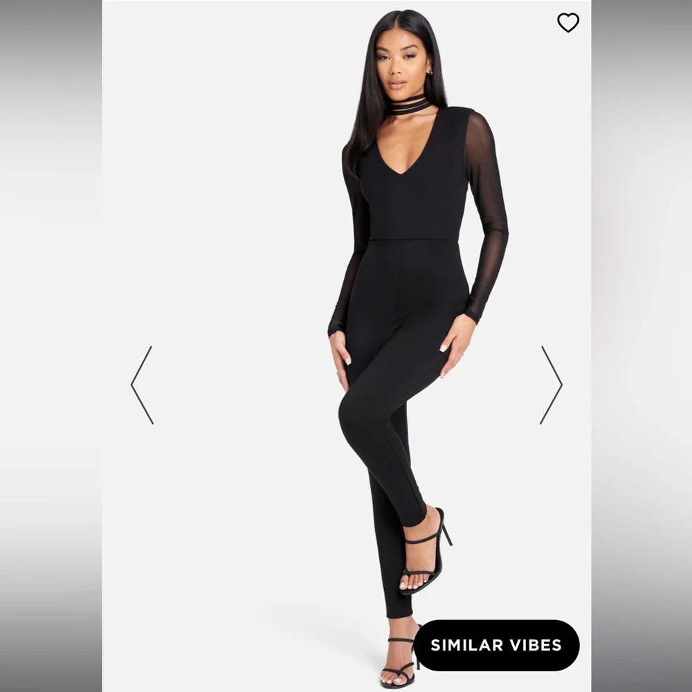 BEBE NWT CHOKER NECK CATSUIT - Picture 1 of 4